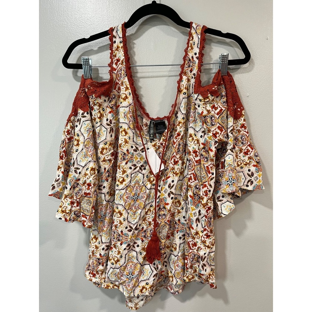 Ivory Love Women's Long-sleeve‎ Top Size Large Multi Color